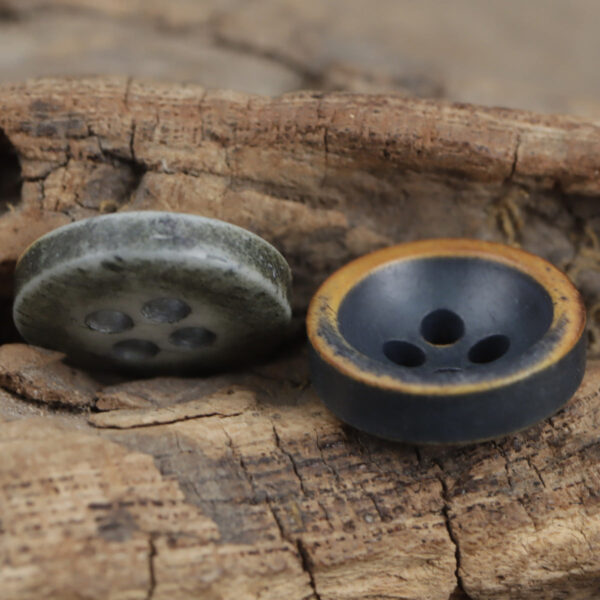 Vintage Washed Blue Natural Bovine Bone Buttons for Retro Denim Shirt 10pcs - Image 2