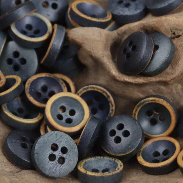 Vintage Washed Blue Natural Bovine Bone Buttons for Retro Denim Shirt 10pcs - Image 5