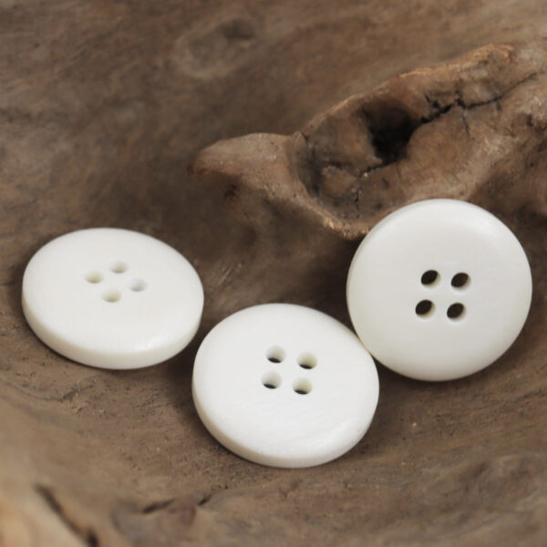 Natural Bowl-Shaped Four-Hole Ivory-Colored Bone Buttons 10pcs - Lots of Buttons