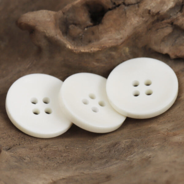 Natural Bowl-Shaped Four-Hole Ivory-Colored Bone Buttons 10pcs - Lots of Buttons