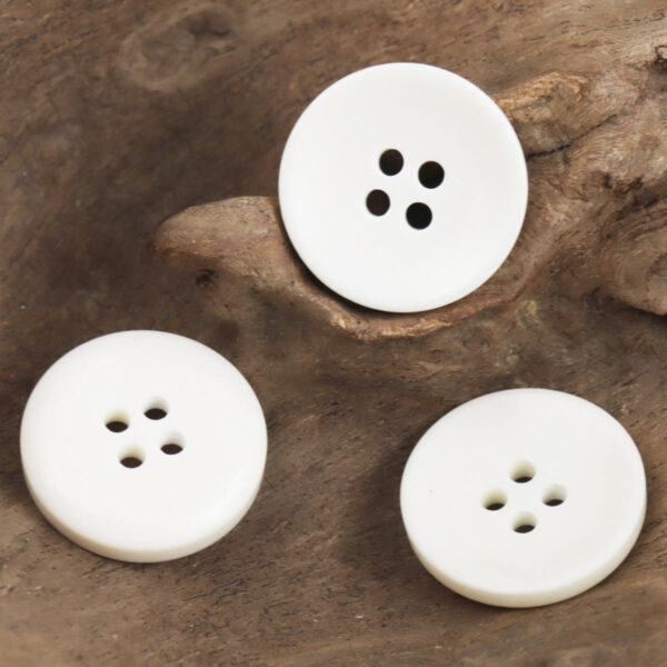 Natural Bowl-Shaped Four-Hole Ivory-Colored Bone Buttons 10pcs - Lots of Buttons