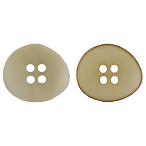 Fire Burned Beige Irregular Bowl Shaped Natural Corozo Buttons,10pcs 