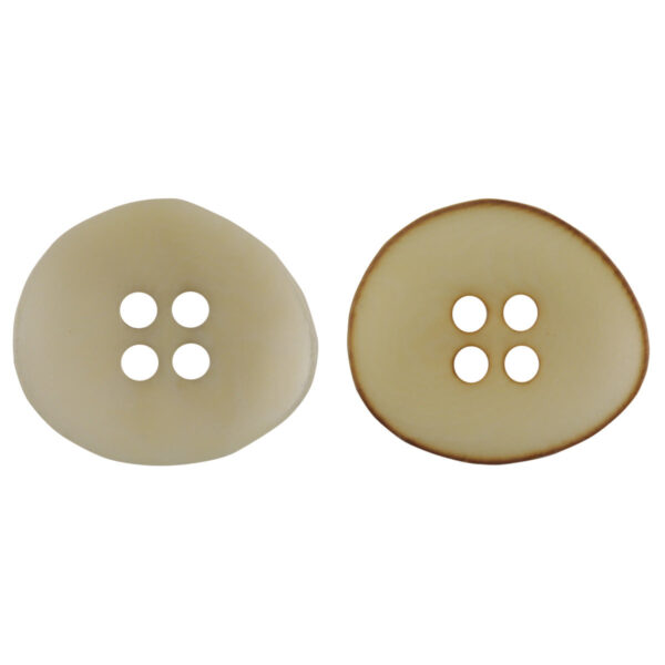 Fire Burned Beige Irregular Bowl Shaped Natural Corozo Buttons,10pcs