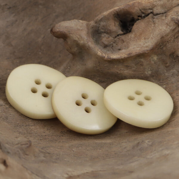 Fire Burned Beige Irregular Bowl Shaped Natural Corozo Buttons,10pcs