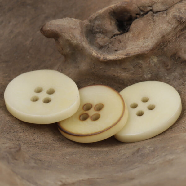 Fire Burned Beige Irregular Bowl Shaped Natural Corozo Buttons,10pcs