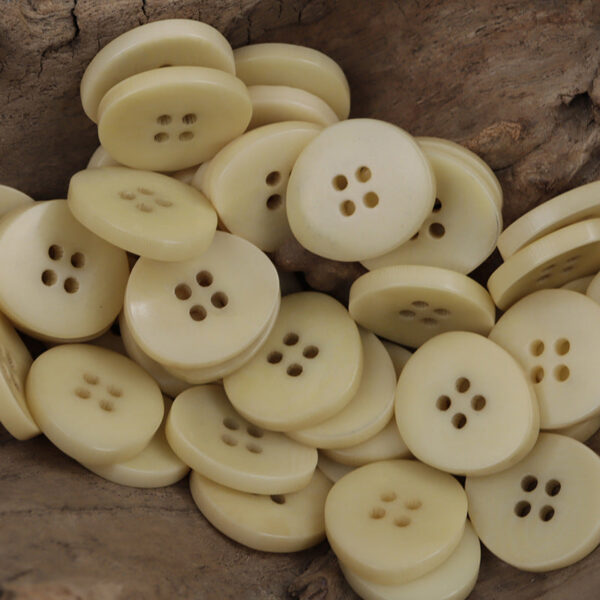 Fire Burned Beige Irregular Bowl Shaped Natural Corozo Buttons,10pcs