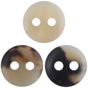 Natural Yellow Cattle Horn Two-Eye Buttons for Suit Sweater Cuffs 2PCS