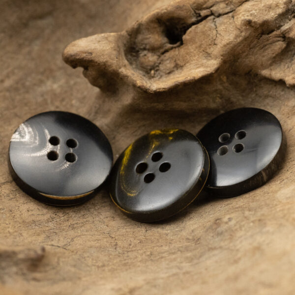Vintage Burnt Bowl-Shaped Horn Buttons for Suit Vests 10pcs - Image 2