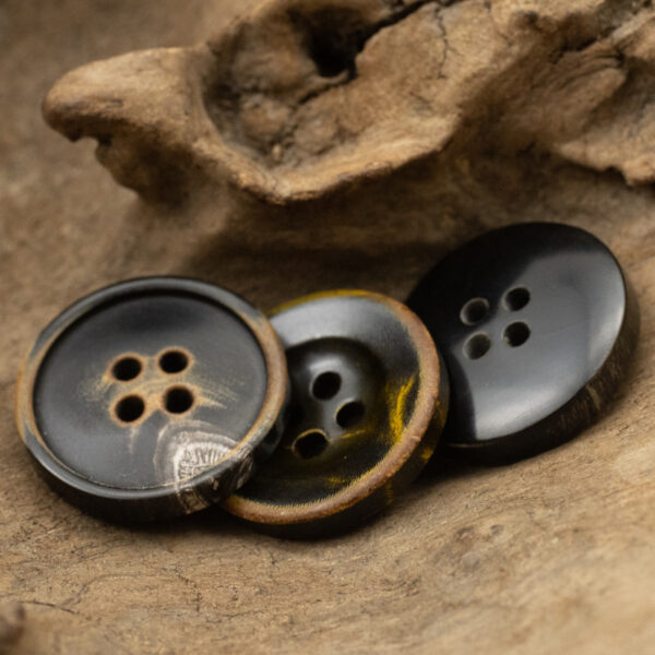 Vintage Burnt Bowl-Shaped Horn Buttons for Suit Vests 10pcs - Image 3