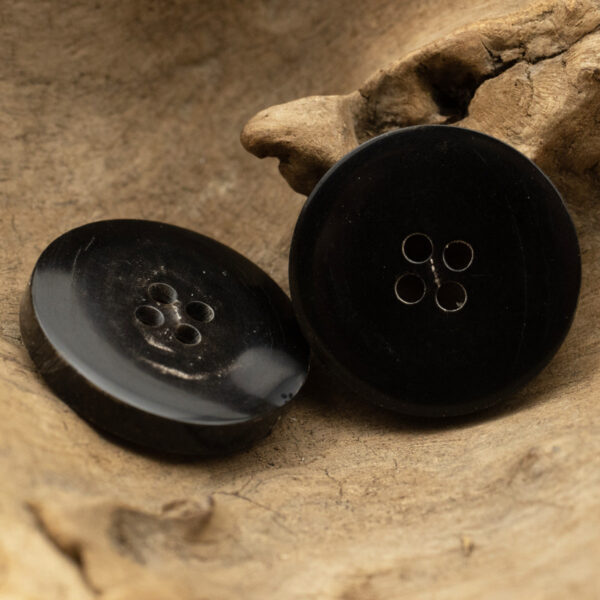 30MM Large Black Bowl-Shaped Buffalo Horn Coat Buttons 10pcs - Image 4