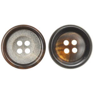 Burnt Silver Brown Horn Buttons for Retro Suits Trousers 6pcs