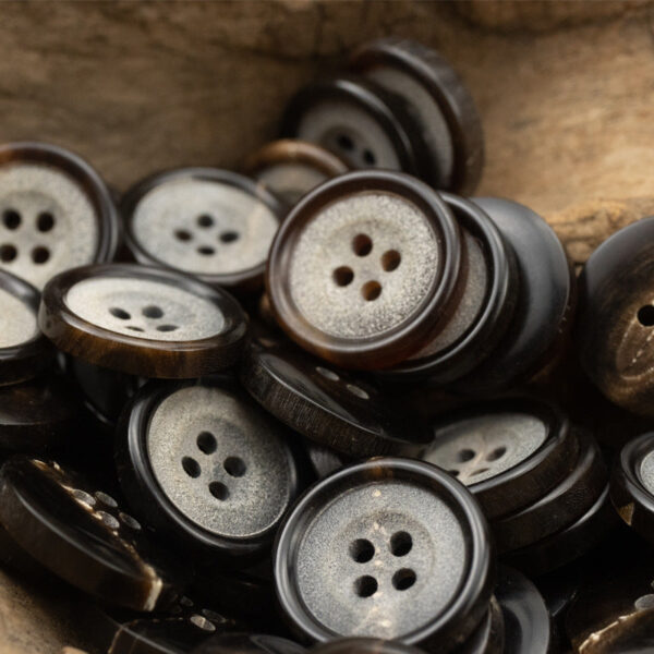 Burnt Silver Brown Horn Buttons for Retro Suits Trousers 6pcs - Image 5