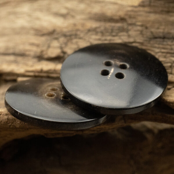 Natural Black Horn 28mm Large Buttons for Thick Woolen Coats 6pcs - Image 4