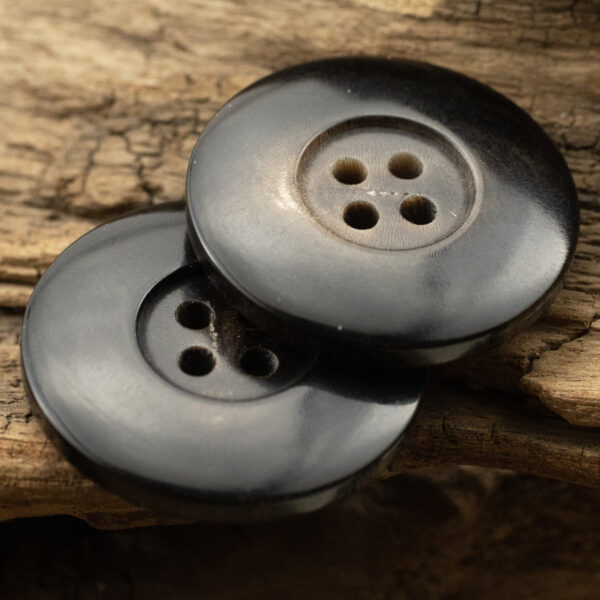 Natural Black Horn 28mm Large Buttons for Thick Woolen Coats 6pcs - Image 3