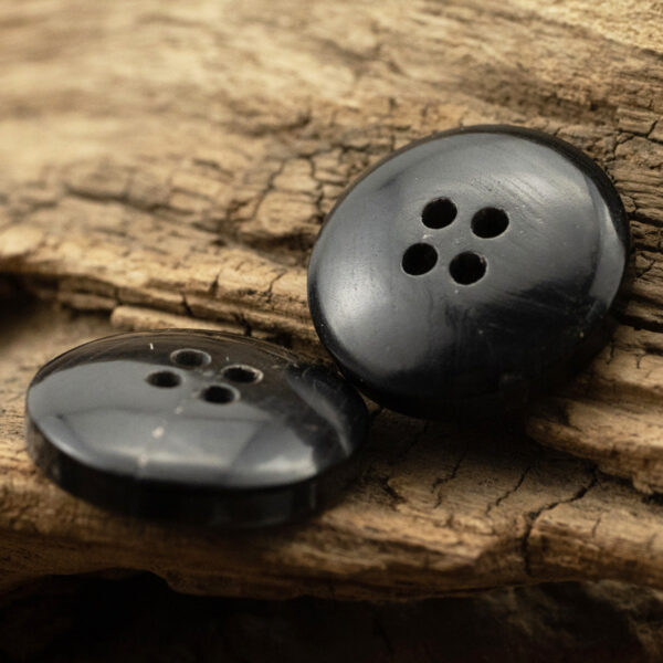 20mm Black Four-Hole Real Horn Buttons for Suits,Jackets 10pcs - Image 4