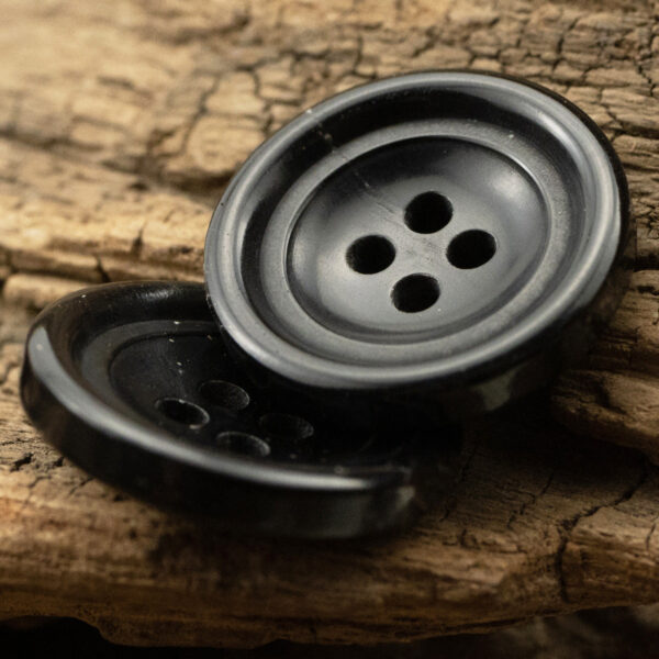 20mm Black Four-Hole Real Horn Buttons for Suits,Jackets 10pcs - Image 3