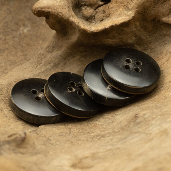 Vintage Burnished Horn 4 Hole Buttons for Motorcycle Leather Jackets 10pcs - Image 2