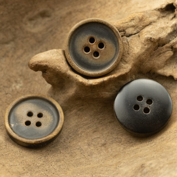Vintage Burnished Horn 4 Hole Buttons for Motorcycle Leather Jackets 10pcs - Image 4
