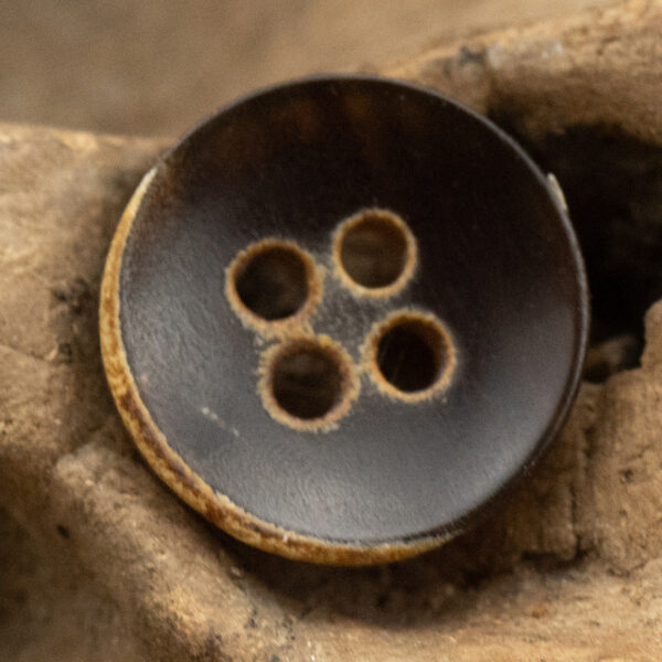 11.5mm Bowl-Shaped 4 Hole Burnt Black Horn Shirt Buttons 10pcs - Image 7