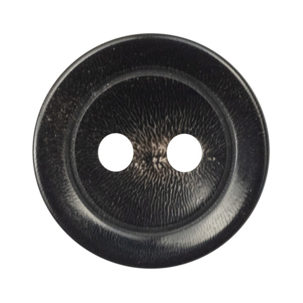 Natural Black Horn Bowl-Shaped 2 Hole Buttons 10pcs - Lots of Buttons