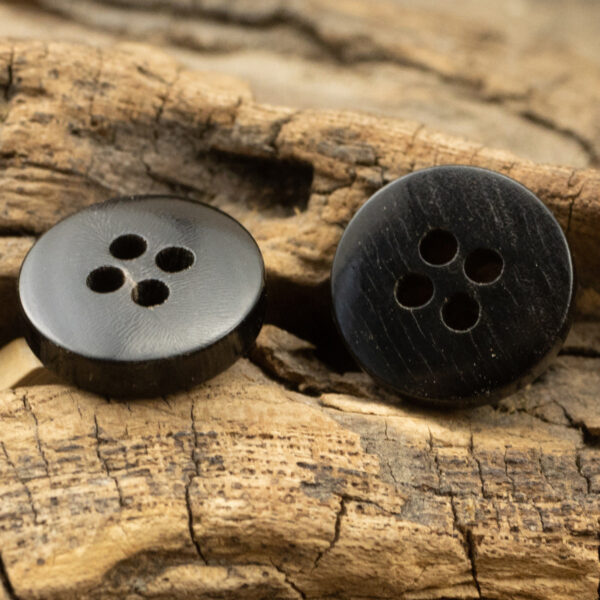 10/11.5/12.5mm Natural Black Genuine Horn Four-Hole Buttons 10pcs - Image 3