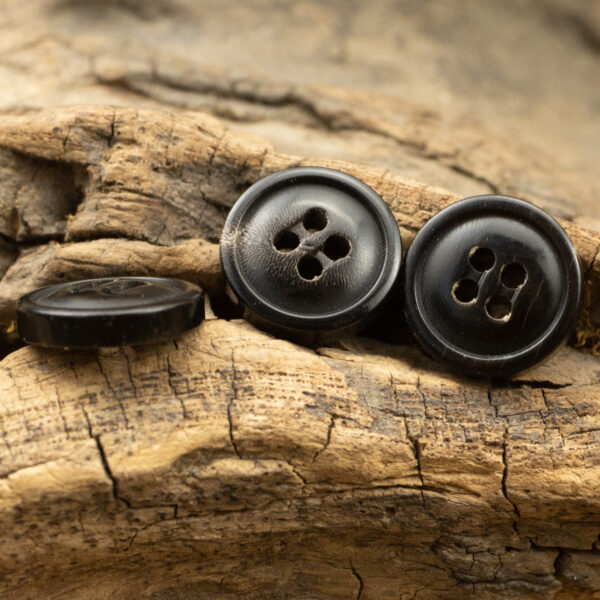 10/11.5/12.5mm Natural Black Genuine Horn Four-Hole Buttons 10pcs - Image 5