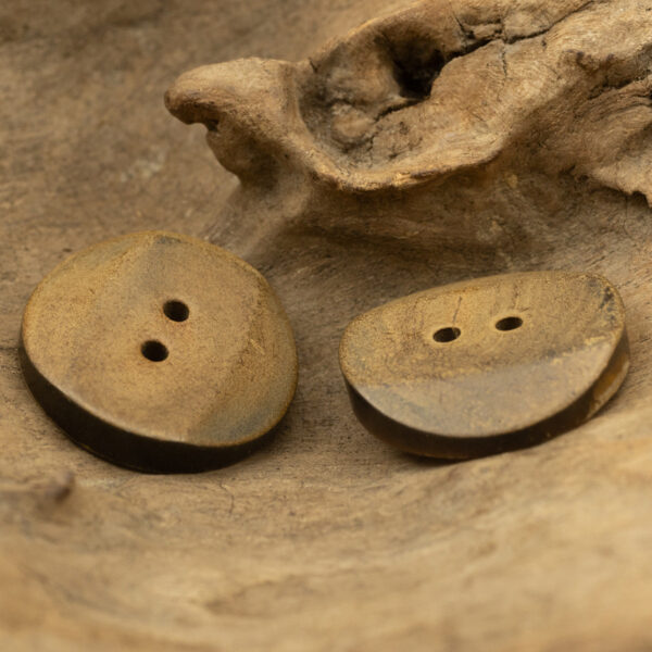 Vintage Beveled Two-Hole Burned Horn Buttons 10pcs
