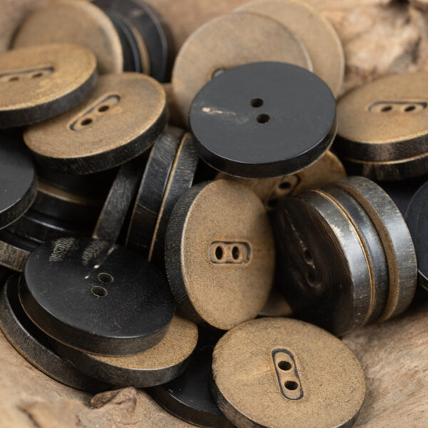 Vintage Burnt Yellow Horn Buttons - Perfect for Black Work Jackets - 10pcs - Lots of Buttons