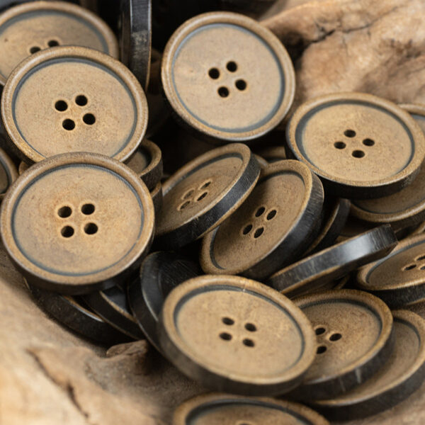 Vintage Burnt Yellow Horn Buttons - Perfect for Black Work Jackets - 10pcs - Lots of Buttons