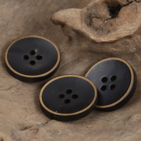 Natural Horn Bowl-Shaped Four-Hole Buttons for Vintage Suits 10pcs - Lots of Buttons
