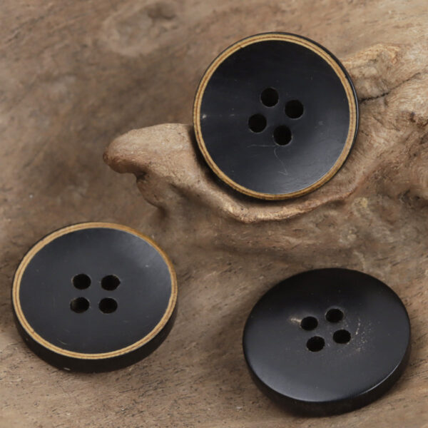 Natural Horn Bowl-Shaped Four-Hole Buttons for Vintage Suits 10pcs - Lots of Buttons