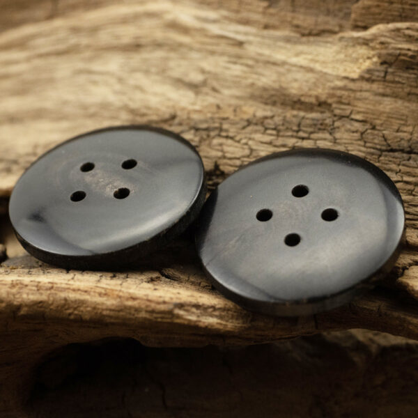 25mm Black Genuine Horn Buttons for High-End Cashmere Coats 6pcs - Image 3