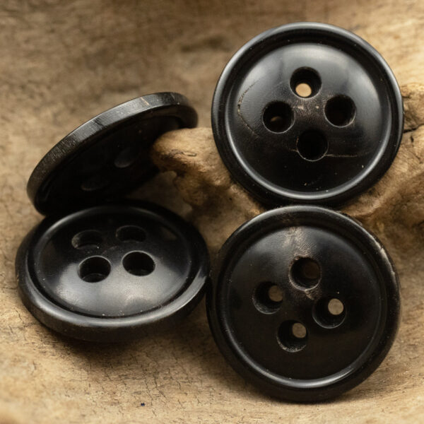 25mm Black Genuine Horn Buttons for High-End Cashmere Coats 6pcs - Image 2