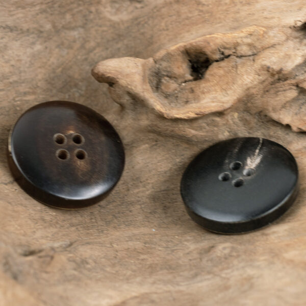 Burnt Coffee Black Genuine Horn Buttons for Wool Suits 10pcs - Image 2