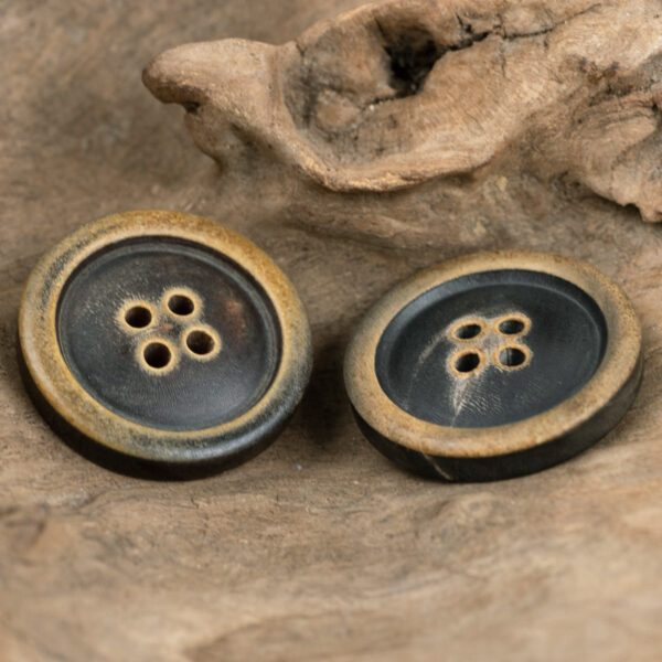 Burnt Coffee Black Genuine Horn Buttons for Wool Suits 10pcs - Image 3