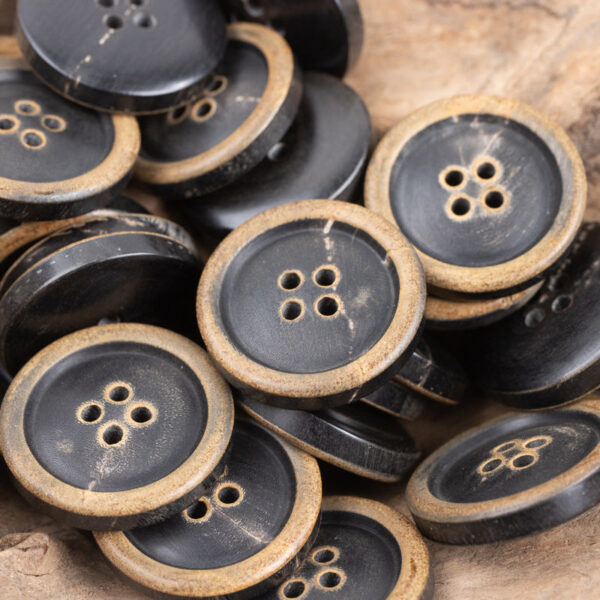 Burnt Coffee Black Genuine Horn Buttons for Wool Suits 10pcs - Image 4