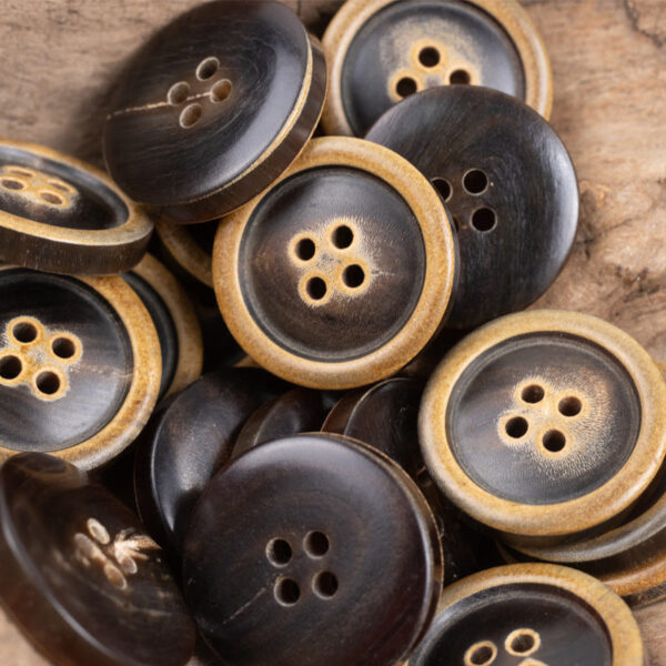 Burnt Coffee Black Genuine Horn Buttons for Wool Suits 10pcs - Image 5