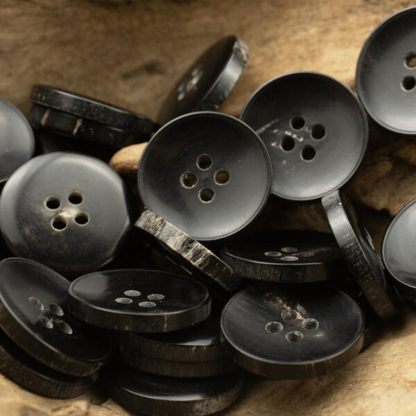 Burnt-Edge Bowl-Shaped Black Horn Buttons for Retro Wool Suits 10pcs - Image 5