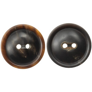 Black Horn Buttons Two Holes for Retro Jackets and Coats - 10pcs - Lots of Buttons