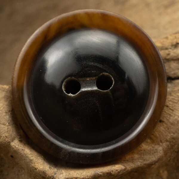 Black Horn Buttons Two Holes for Retro Jackets and Coats - 10pcs - Lots of Buttons