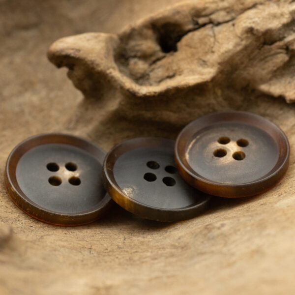 Dark Brown Genuine Horn Buttons for Casual Vintage Suits - 10pcs - Image 2