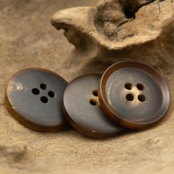 Dark Brown Genuine Horn Buttons for Casual Vintage Suits - 10pcs - Image 3