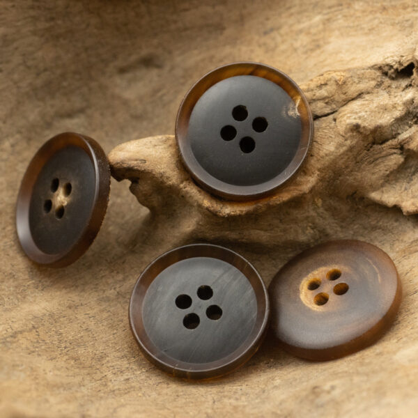 Dark Brown Genuine Horn Buttons for Casual Vintage Suits - 10pcs - Image 4