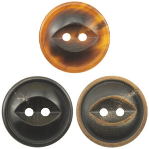 Fire Burned Horn Rustic Clothing Buttons 2 Hole Fish-Eye,10PCS 