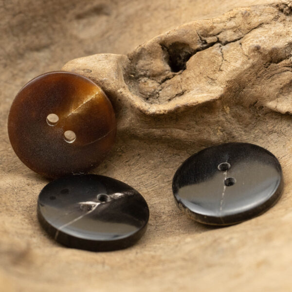 Fire Burned Horn Rustic Clothing Buttons 2 Hole Fish-Eye,10PCS