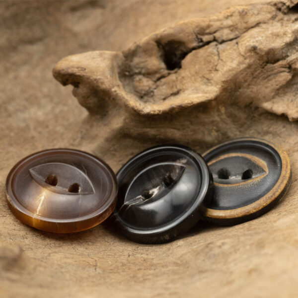 Fire Burned Horn Rustic Clothing Buttons 2 Hole Fish-Eye,10PCS