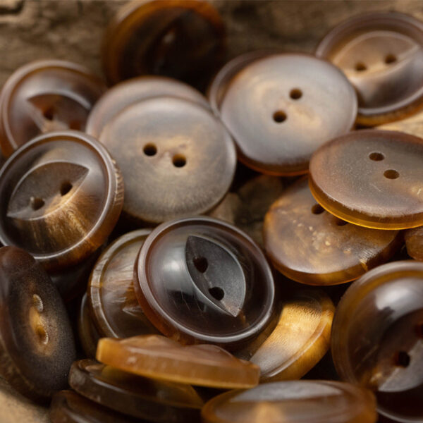 Fire Burned Horn Rustic Clothing Buttons 2 Hole Fish-Eye,10PCS
