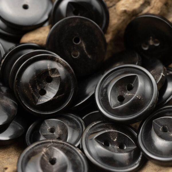 Fire Burned Horn Rustic Clothing Buttons 2 Hole Fish-Eye,10PCS
