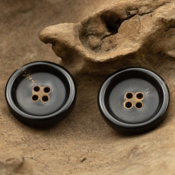 Vintage Burnt Hole Yellowish Horn Buttons for Jackets Uniforms 10pcs - Image 2