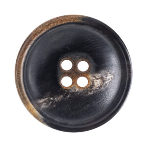 Black Four-Hole Burnt Natural Horn Clothing Buttons,10pcs 